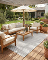 Seaside Stripes Collection Area Rug -  Boardwalk (Beige) Rectangle Beige  lifestyle 24