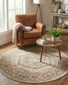 Eden Oasis Collection Area Rug -  Refuge (Beige) Round Beige  lifestyle 65