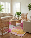 Bahama Breeze Outdoor Collection Area Rug -  CatCay Rectangle Pink  lifestyle 17