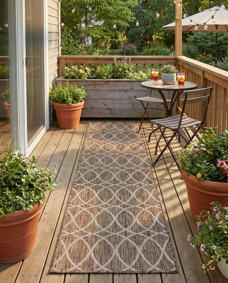 Savannah Pergola Collection Area Rug -  Pavilion (Brown) Runner Brown  lifestyle 49