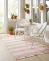 Sustainable Grid Indoor-Outdoor Oasis Collection Area Rug - Savannah Rectangle Pink  lifestyle 24