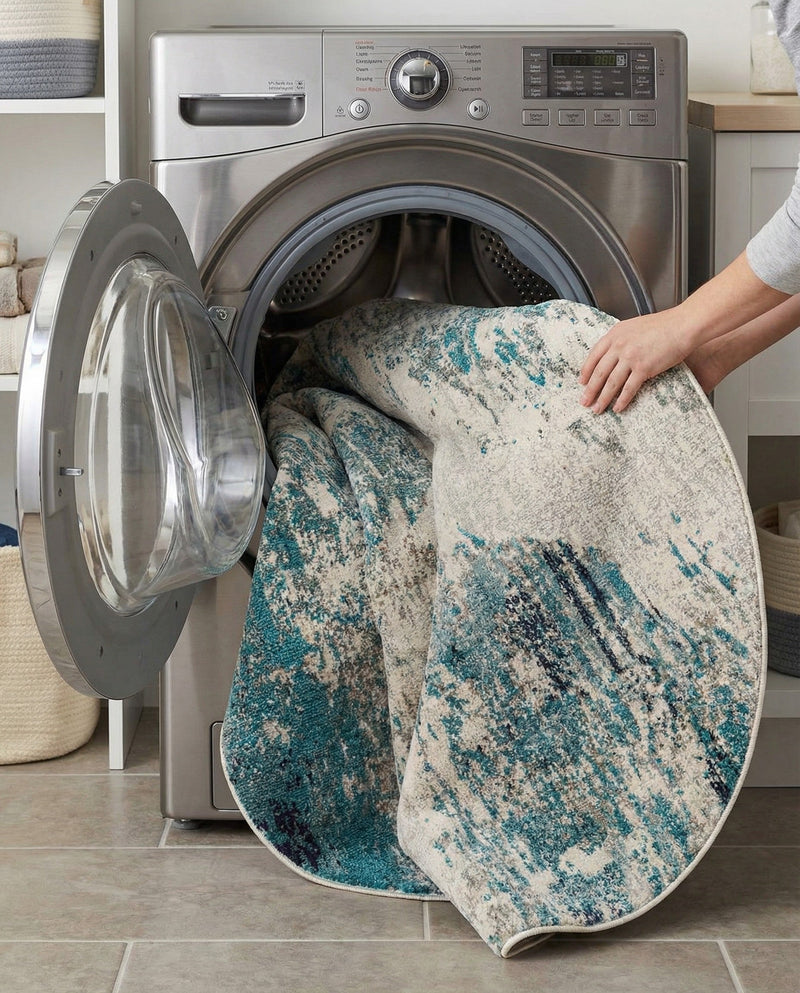 Colorburst Oasis Collection Area Rug -  Tropic Round Blue  lifestyle 65