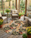 Seaside Blooms Collection Area Rug - Eden Round Multi  lifestyle 75