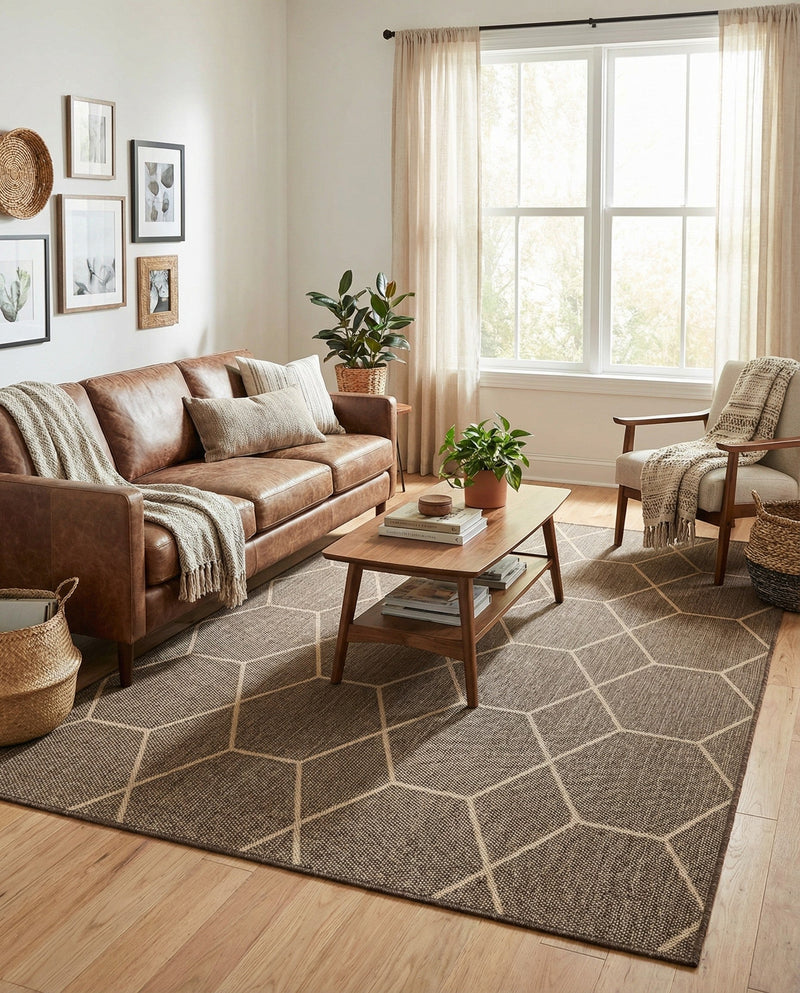 Sahara Sands Collection Area Rug -  Faiyum Rectangle Brown  lifestyle 11