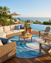 Urban Terrace Collection Area Rug - Veranda Round Blue  lifestyle 36