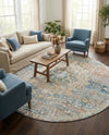 Coastal Haven Collection Area Rug - Seabreeze (Multi) Round Multi  lifestyle 69