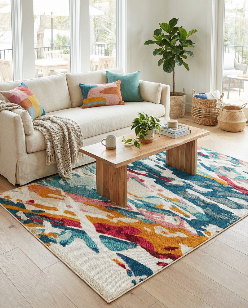 Outdoor Marrakesh Collection Area Rug -  Meknes Rectangle Multi  lifestyle 17