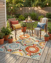 Outdoor Marrakesh Collection Area Rug -  Asilah Rectangle Ivory Beige  lifestyle 9