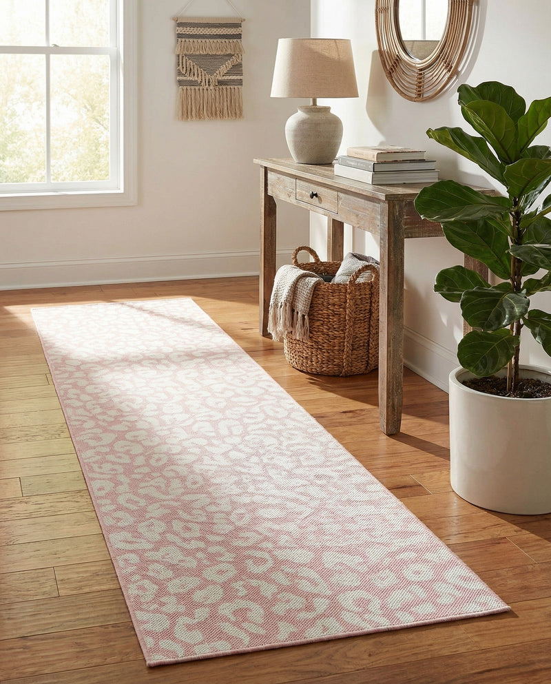 Savannah Escape Collection Area Rug -  Amazon (Pink Ivory) Runner Pink Ivory  lifestyle 45