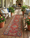 Patio Heritage Collection Area Rug -  Terrace Runner Antique Red  lifestyle 70