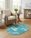 Seaside Haven Rugs Collection Area Rug -  Beachcomber Oval Teal  lifestyle 58