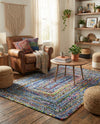 Woven Udaipur Collection Area Rug - Sahara Rectangle Blue and Multi  lifestyle 7