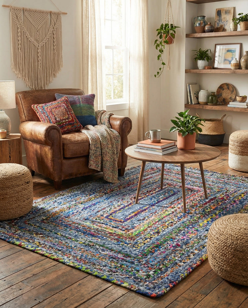 Woven Udaipur Collection Area Rug - Sahara Rectangle Blue and Multi  lifestyle 7