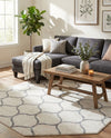Trellis Mosaic Collection Area Rug -  Pergolatown (Ivory) Octagon Ivory  lifestyle 39
