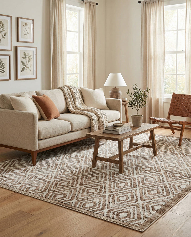 Sanctuary Retreat Collection Area Rug -  Oasis Rectangle Chocolate Brown  lifestyle 42