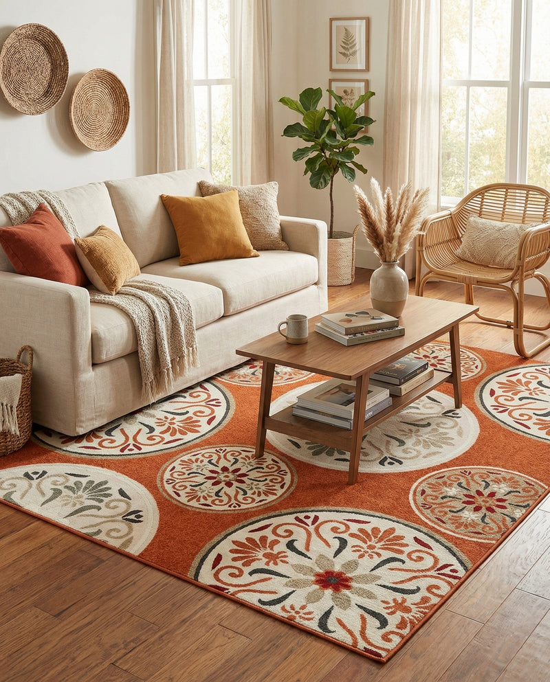 Urban Terrace Collection Area Rug -  Deck Rectangle Terracotta  lifestyle 22