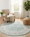 Adriana Terrace Collection Area Rug - Capri (Aqua) Round Aqua  lifestyle 55