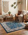 Casablanca Tapestry Collection Area Rug -  Marrakech (Egyptian Blue) Square Egyptian Blue  lifestyle 26