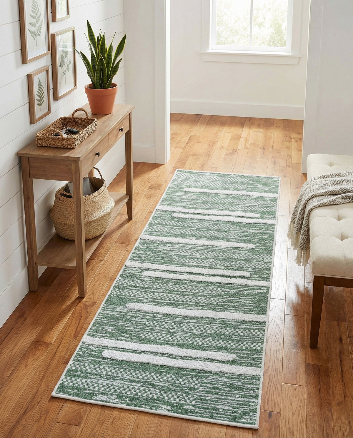 Cathedral Elegance Collection Area Rug - Chapel Runner Green  lifestyle 185