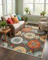 Outdoor Marrakesh Collection Area Rug -  Asilah Rectangle Gray  lifestyle 29