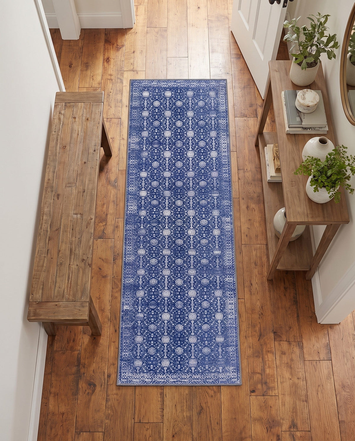 Heritage Elegance Collection Area Rug -  Chatsworth Runner Navy Blue  lifestyle 130