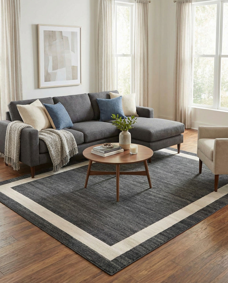 Studio Haven Collection Area Rug -  Alcove (Black) Rectangle Black  lifestyle 17