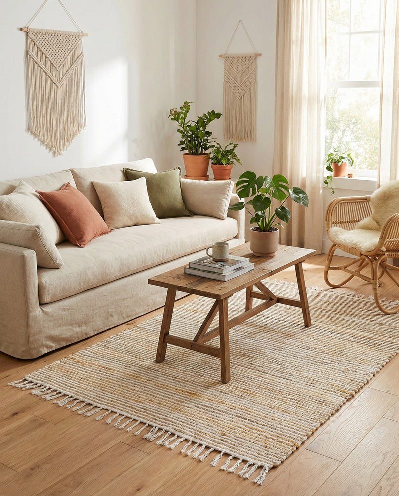 Osian Looms Collection Area Rug - Capri Rectangle Natural  lifestyle 31