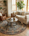 Neptune Elegance Collection Area Rug -  Galatea (Blue) Round Blue  lifestyle 62
