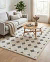Monochrome Collection Area Rug -  Quartz Rectangle Black and White  lifestyle 6