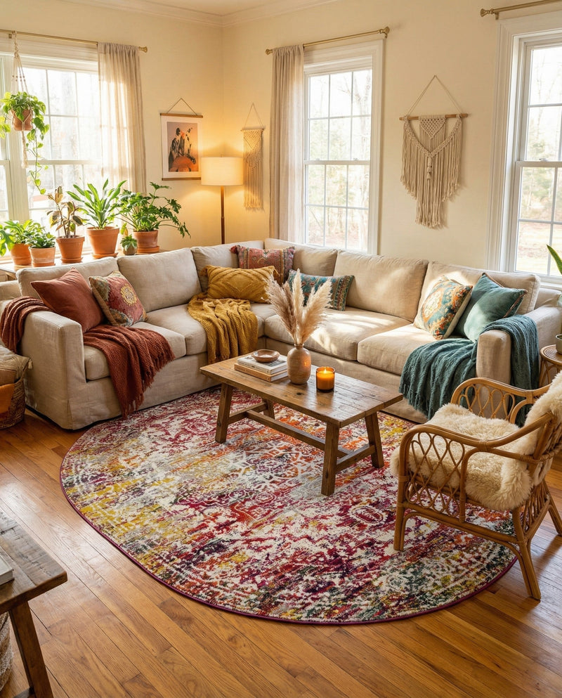 Georgetown Rugs Collection Area Rug - Dupont (Multi) Oval Multi  lifestyle 80