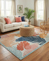 Seaside Blooms Collection Area Rug -  Tranquil Rectangle Multi  lifestyle 32