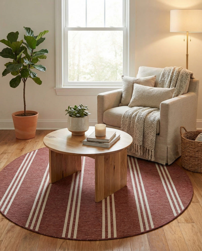 Urban Oasis Rugs Collection Area Rug -  District (Rust Red) Round Rust Red  lifestyle 69