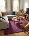 Plush Oasis Collection Area Rug - Serenity (Eggplant Purple) Square Eggplant Purple  lifestyle 47