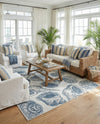 Seaside Haven Rugs Collection Area Rug -  Lighthouse (Ivory and Navy Blue) Rectangle Ivory and Navy Blue  lifestyle 13