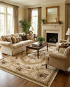 Versailles Elegance Collection Area Rug -  Louveciennes (Cream) Rectangle Cream  lifestyle 24
