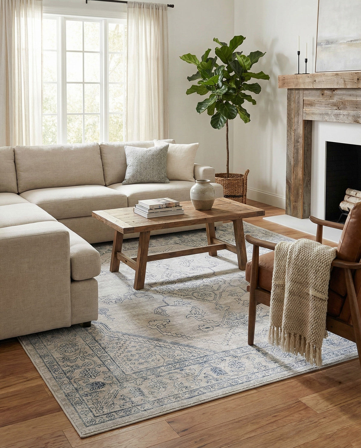 Coastal Haven Collection Area Rug -  Marina Square Gray  lifestyle 226