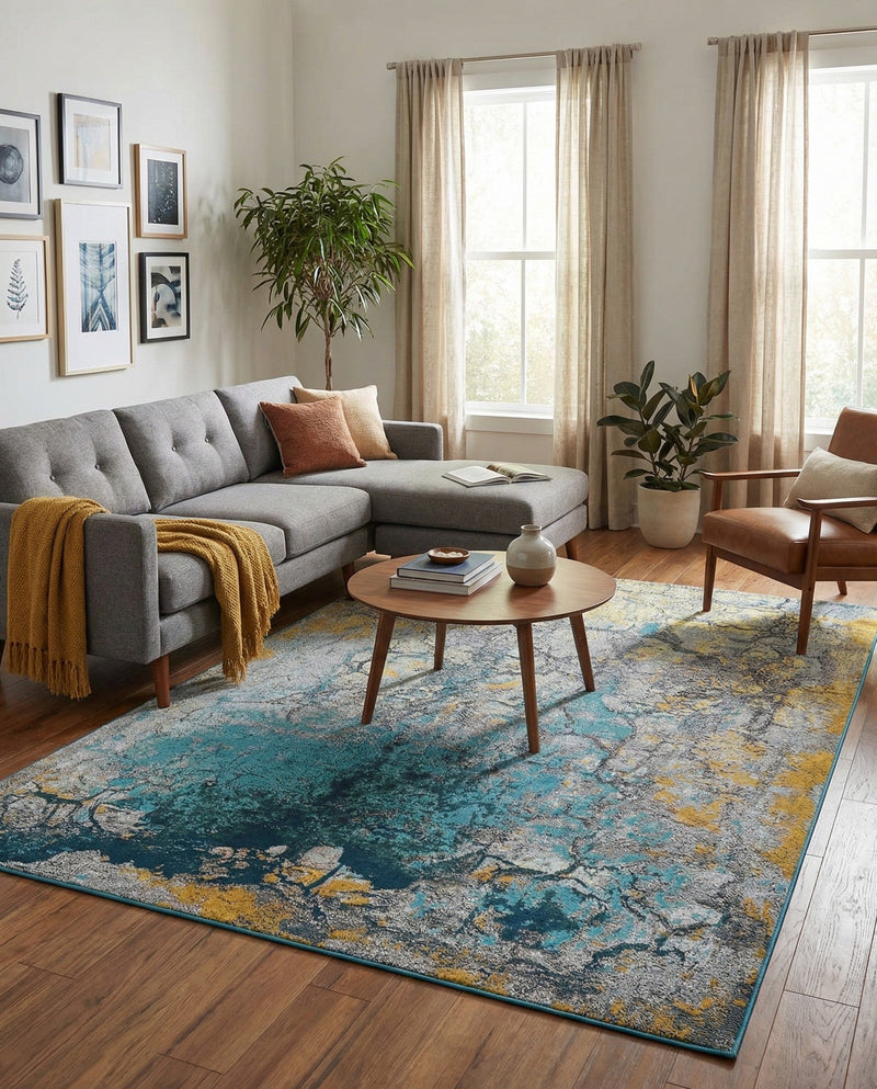 Urban Terrace Collection Area Rug -  Lanai Rectangle Gradient Blue  lifestyle 20