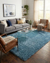 Eternal Plush Oasis Collection Area Rug -  Tranquility (Aegean Blue) Rectangle Aegean Blue  lifestyle 9