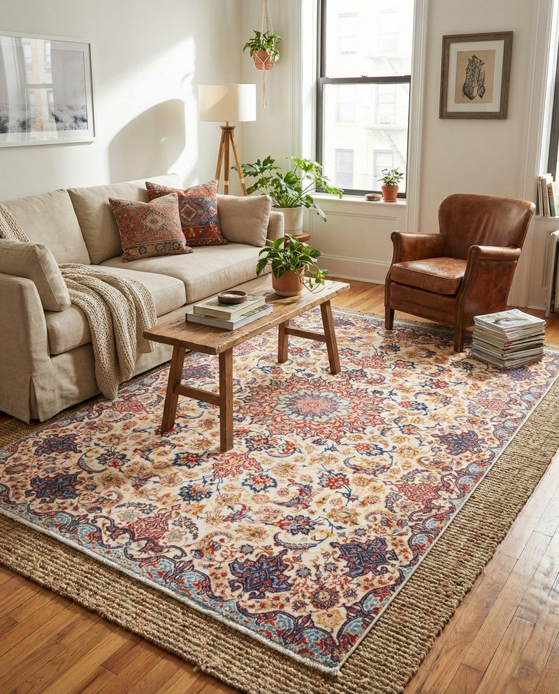 Bazaar Chic Collection Area Rug -  Meknes Rectangle Beige  lifestyle 11