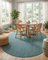 Seaside Serenity Collection Area Rug - Veranda (Teal) Oval Teal  lifestyle 41