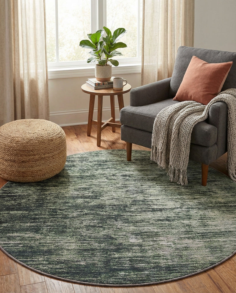 Sahara Essence Collection Area Rug - Oasis (Green) Round Green  lifestyle 77