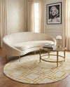 Hollywood Luxe Collection Area Rug -  Beverly (White Gold) Oval White Gold  lifestyle 60
