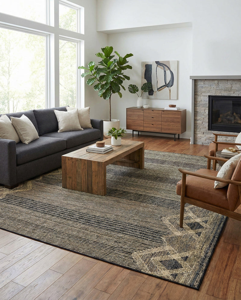 Urban Terrace Collection Area Rug -  Loft Rectangle Charcoal  lifestyle 32