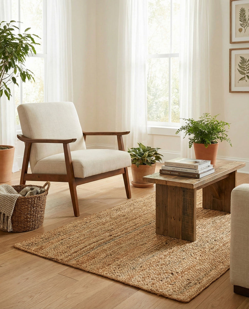Woven Seaside Elegance Collection Area Rug - Coastline Rectangle Natural  lifestyle 9