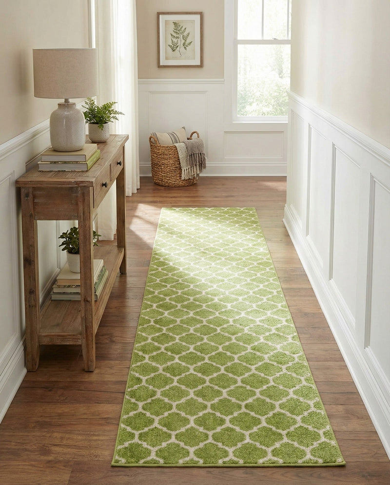 Lattice Gardens Collection Area Rug -  Bloomfield (Light Green) Runner Light Green  lifestyle 42