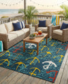 Seaside Haven Rugs Collection Area Rug -  Lighthouse Rectangle Navy Blue  lifestyle 26