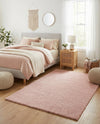 Solid Shag Seaside Collection Area Rug - Azure Cove (Pink) Rectangle Pink  lifestyle 15