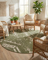 Desert Nomad Terrace Collection Area Rug - Sahara (Green) Round Green  lifestyle 21