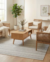 Seaside Stripes Collection Area Rug -  Boardwalk (Beige) Rectangle Beige  lifestyle 5