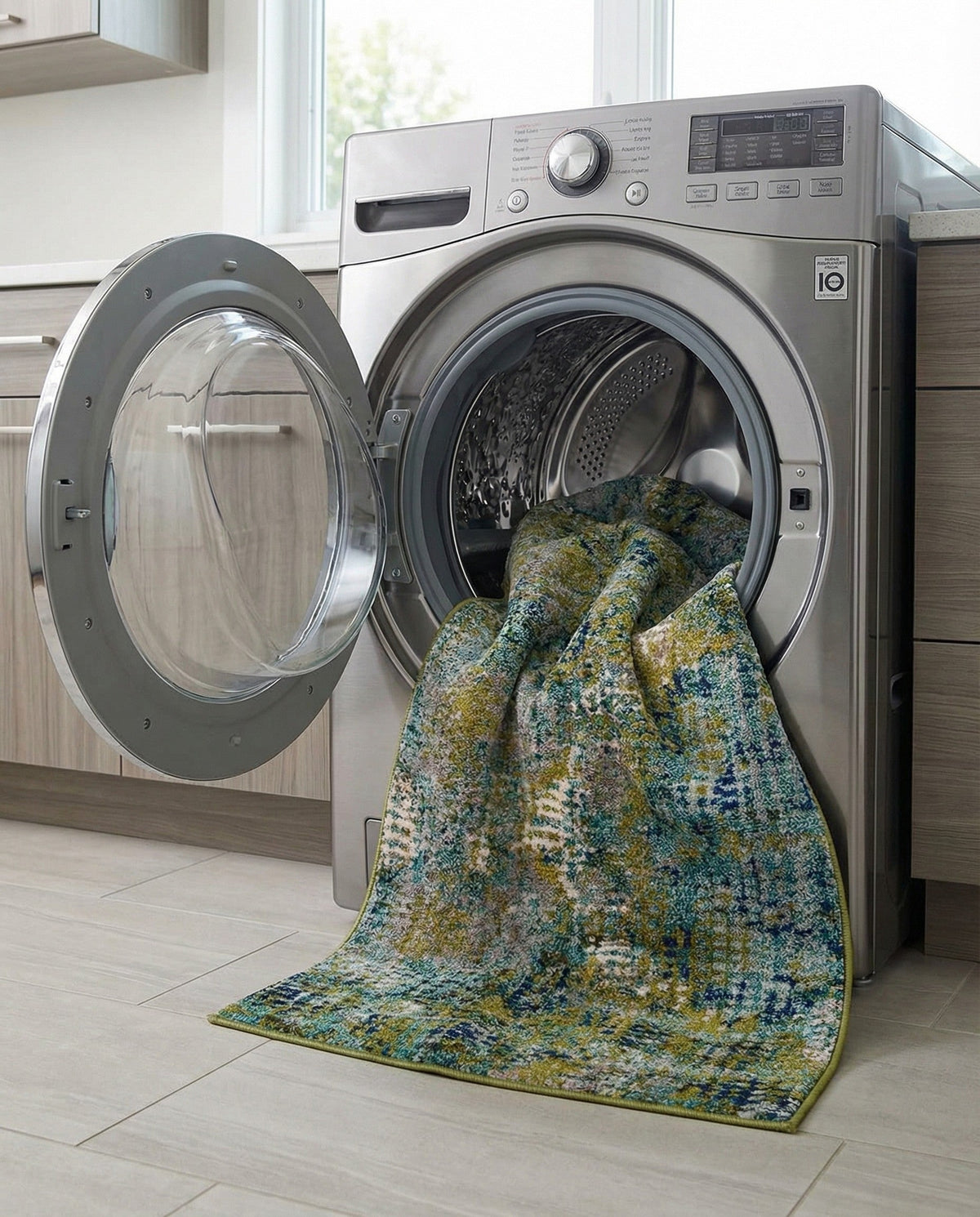 Chromatic Oasis Collection Area Rug -  Tropic Runner Blue Green  lifestyle 74